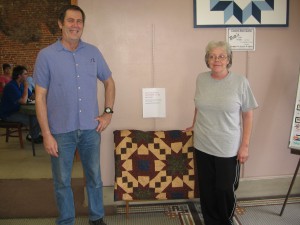 Quilt donated by Sharon Dutton for raffle fundraiser by the Loup City Library.  Thanks to Chuck and Cheri at the Loup City Diner for allowing us to display and sell tickets there.  Raffle will be held at book sale at the Community Center on June 6, 2015.  You do not need to be present to win,  but please be sure to fill out the contact information! 