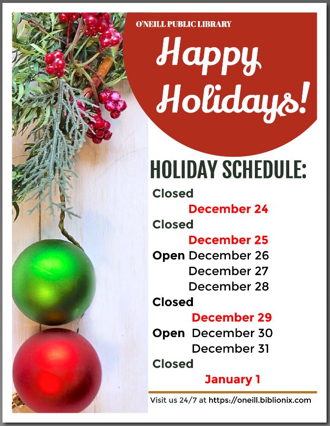 Christmas Schedule