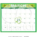 1-81692-Green-March-St-Patricks-Day-Calendar-With-A-Clover-Around-The-17th-Day