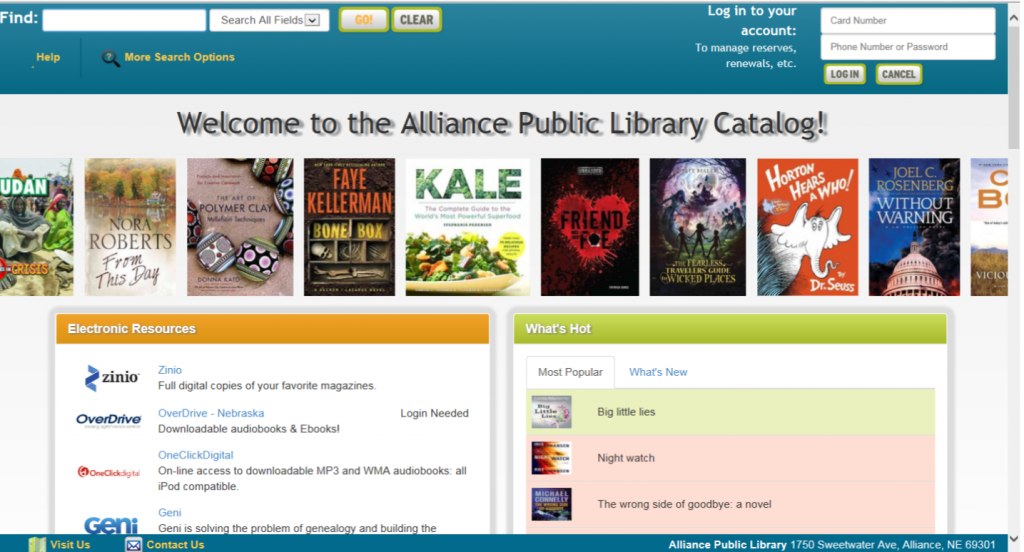 Online Catalog Alliance Public Library