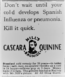 1918 Ad for flu treatment