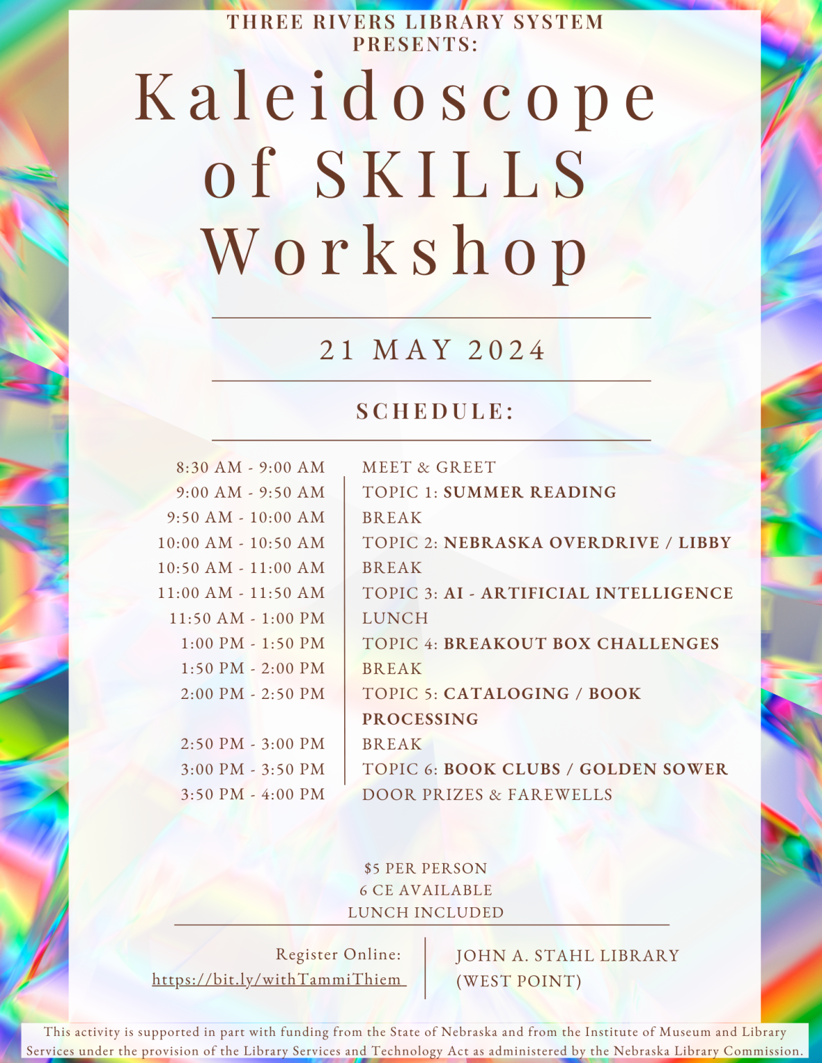 Kaleidoscope of SKILLS Workshop! - Three Rivers Library System